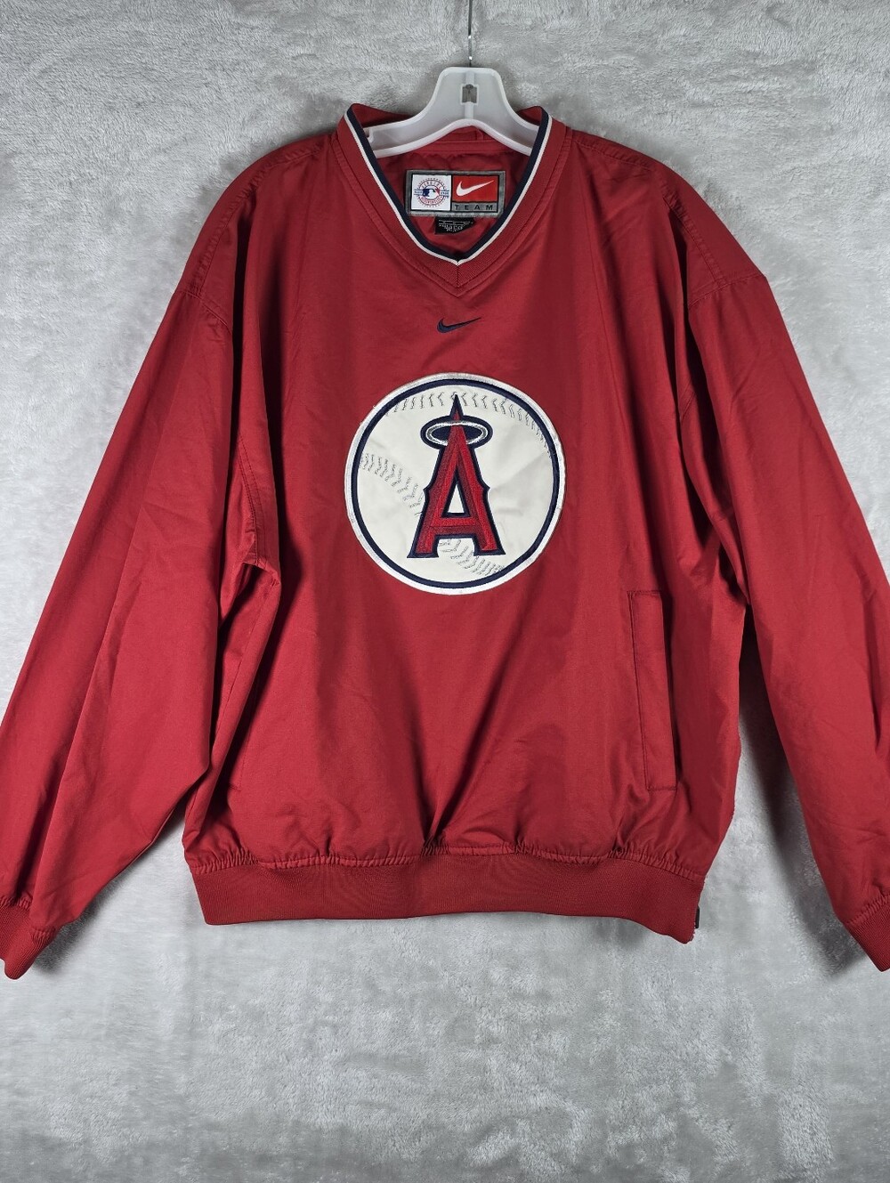 Nike Team Anaheim Angels Center Swoosh Mens Medium Pullover Windbreaker VTG